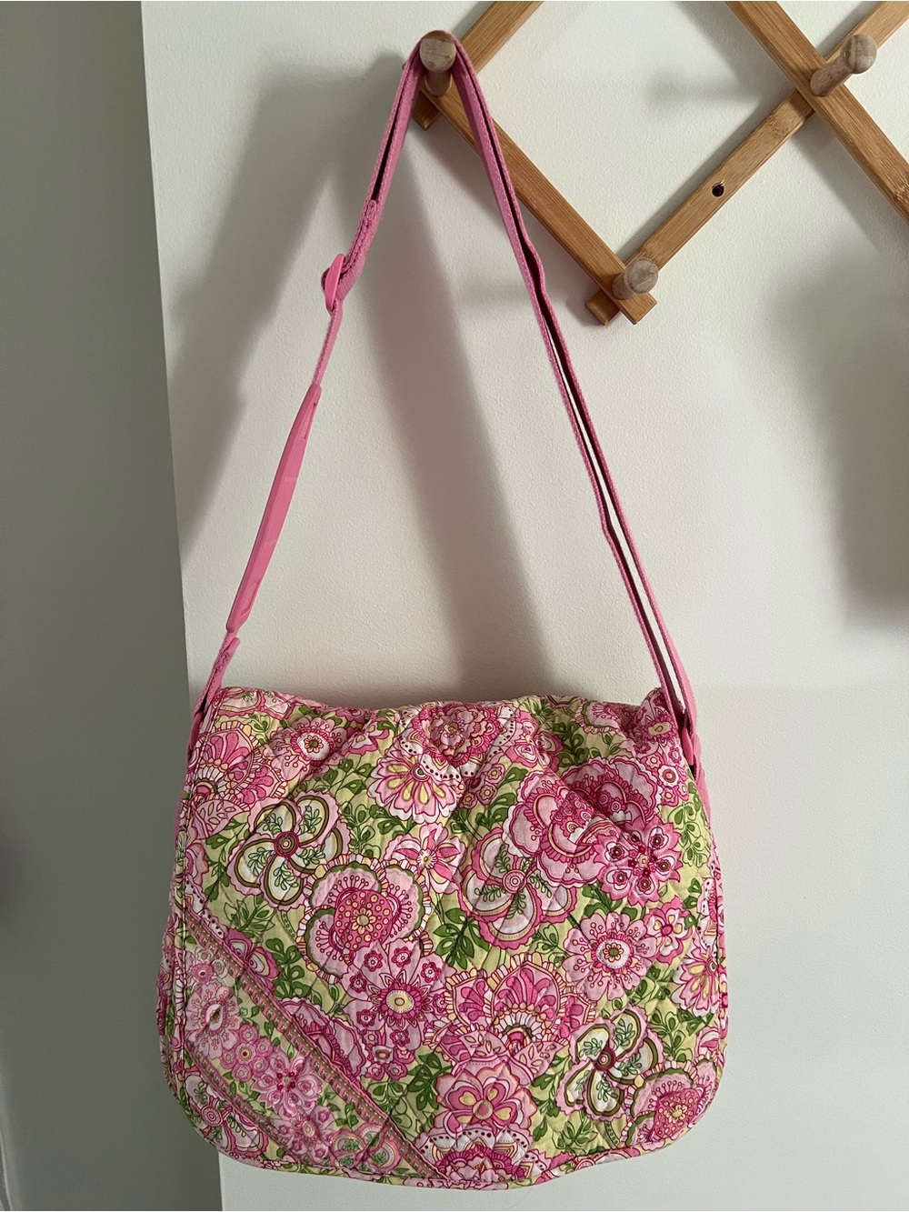 Vera Bradley Pink Floral Quilted Shoulder Bag